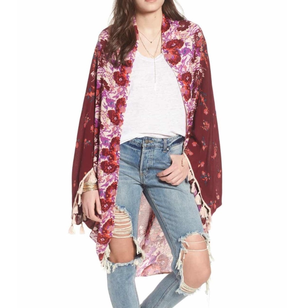 NWT free people Bali Wrapped in Blooms shawl